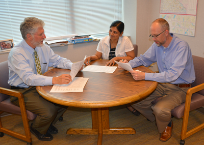 Photo of Scott Peterson, Shalini Chandra and Erik Rudeen.